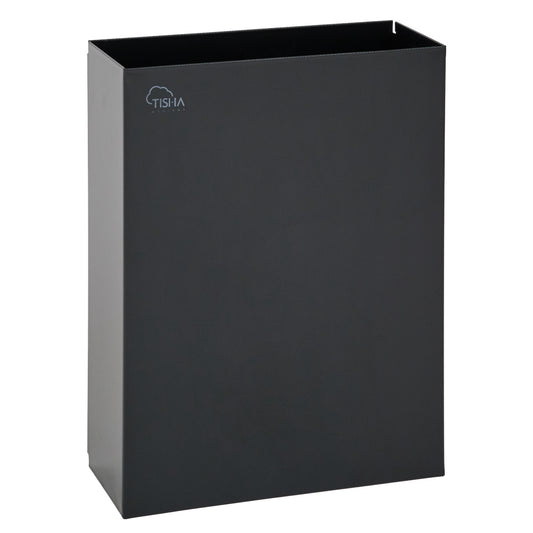 16L Wall-Mounted Metal Paper Towel Waste Bin in Black for offices and salons