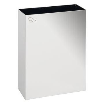 16L wall-mounted stainless steel bin for public toilet paper disposal – mirror finish