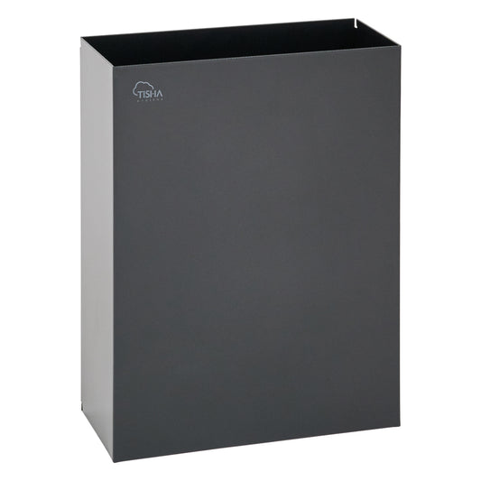 25L Wall-Mounted Metal Paper Towel Waste Bin in Black for high-traffic washrooms