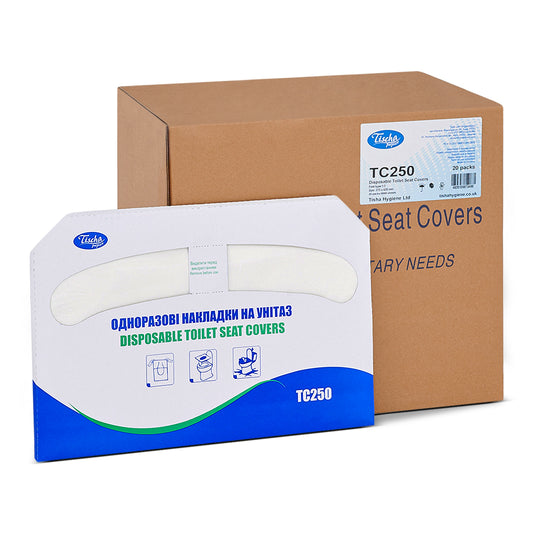 Disposable Toilet Seat Covers – 1/2 Fold – 250 sheets per box – 18 boxes per case