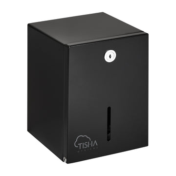 Metal folded toilet paper dispenser black finish