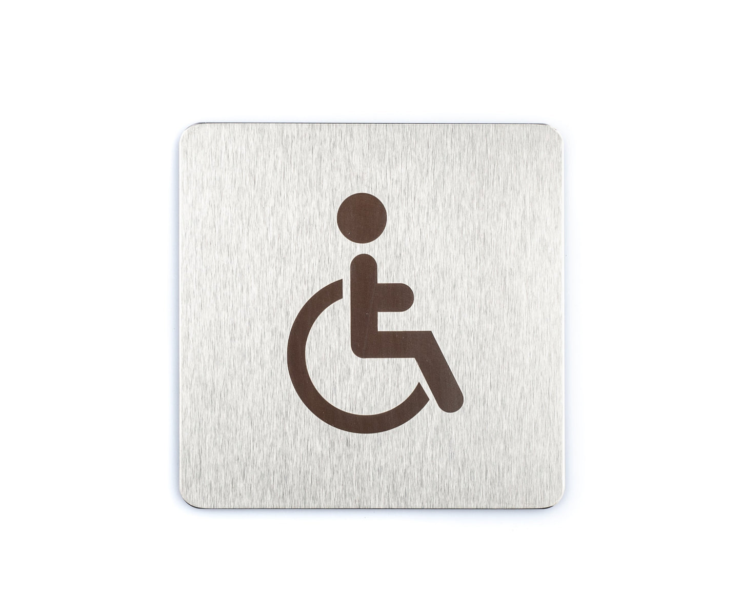 Disabled toilet sign stainless steel self-adhesive
