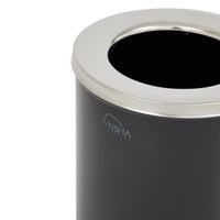 11L black metal office bin with cover – compact waste bin for office use with logo option