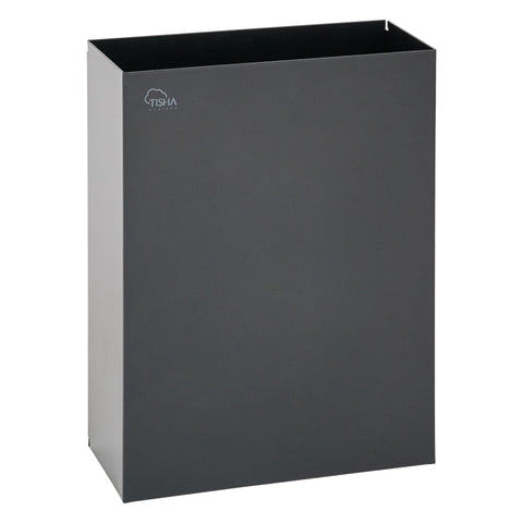 25L Wall-Mounted Metal Paper Towel Waste Bin in Black for high-traffic washrooms