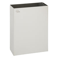 25L wall-mounted stainless steel bin for public toilet paper disposal – brushed finish