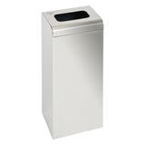 47L stainless steel waste bin in brushed and mirror finish – luxury commercial bin