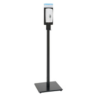 Automatic hand sanitiser dispenser stand in black, touch-free spray pump”