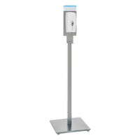 Freestanding automatic sanitiser stand in grey, metal construction