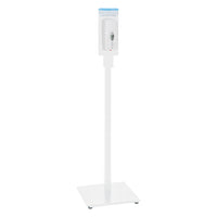 Floor-standing automatic hand sanitiser dispenser in white, touch-free”