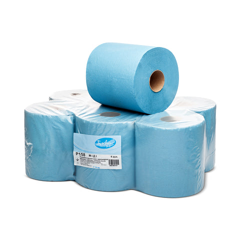 Blue recycled centrefeed roll pack of 6, 154m length