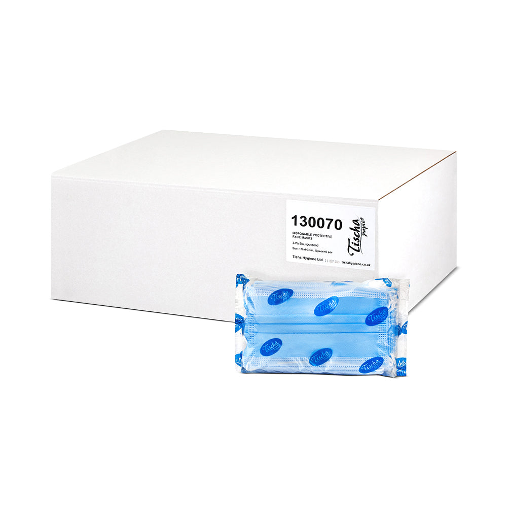 Bulk 3-ply disposable face masks, 1200 masks pack for salons and dental clinics