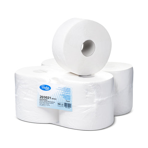 Compact jumbo toilet rolls, 8 pack, 120m each