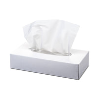 Close-up of tissue box for commercial hygiene use