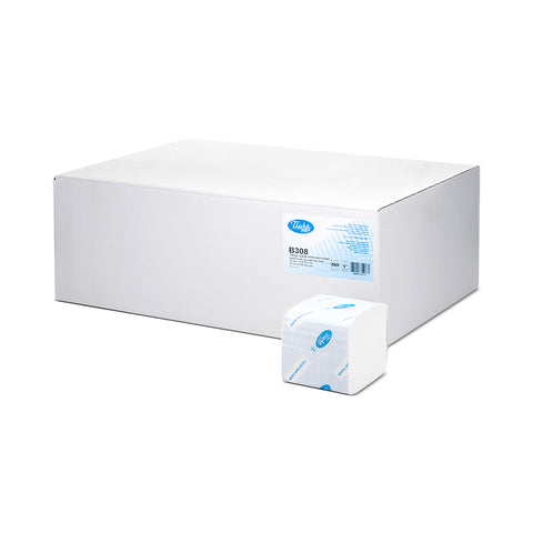 Folded 2-ply toilet paper case with 40 packs, ideal for UK businesses