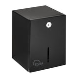 Metal folded toilet paper dispenser black finish