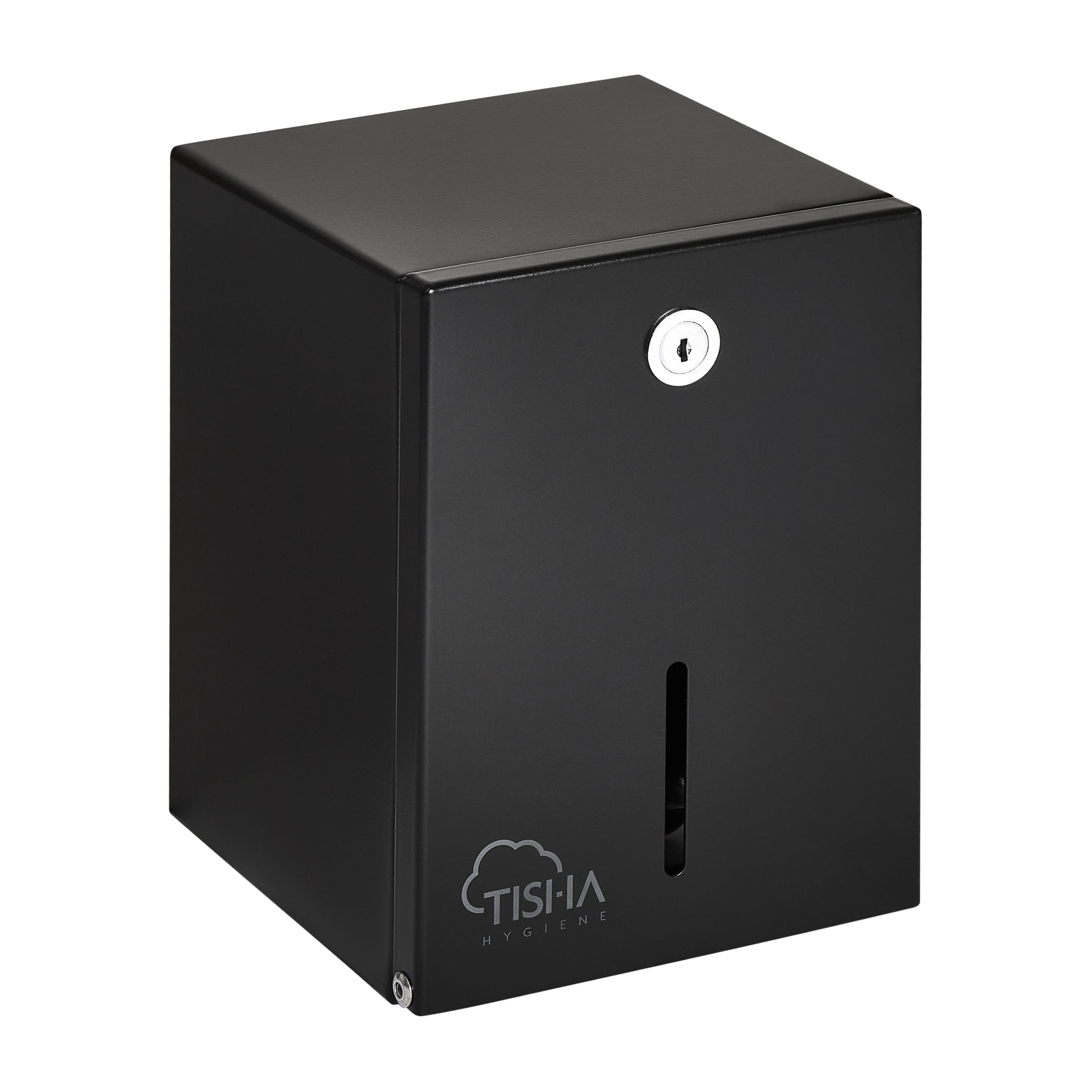 Metal folded toilet paper dispenser black finish