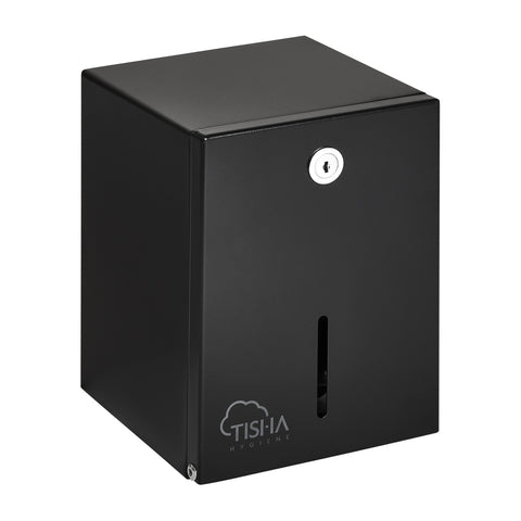 Metal folded toilet paper dispenser black finish