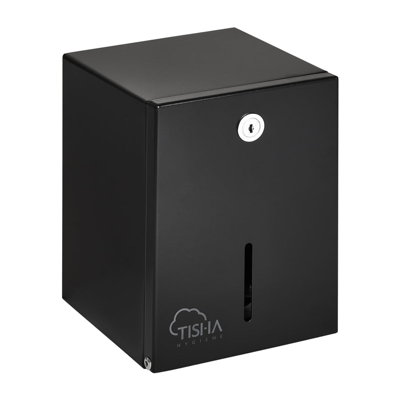 Metal folded toilet paper dispenser black finish