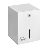 Metal folded toilet paper dispenser white finish