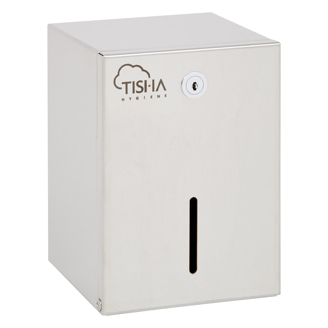 Stainless steel folded toilet paper dispenser brushed finish