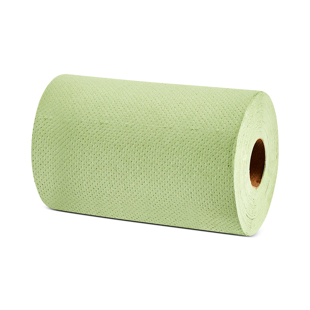 Premium green recycled hand towel roll – stronger and softer eco-friendly option for professional use