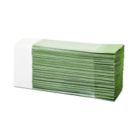 Green recycled Z-Fold hand towels – folded detail, sustainable hygiene