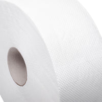 Close-up of a commercial jumbo toilet rolls for UK businesses