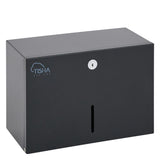 Metal V-Fold Interfold hand towel dispenser black finish