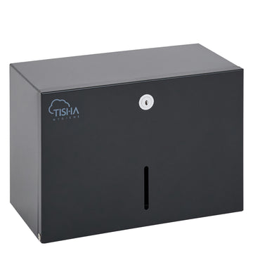 Metal V-Fold Interfold hand towel dispenser black finish
