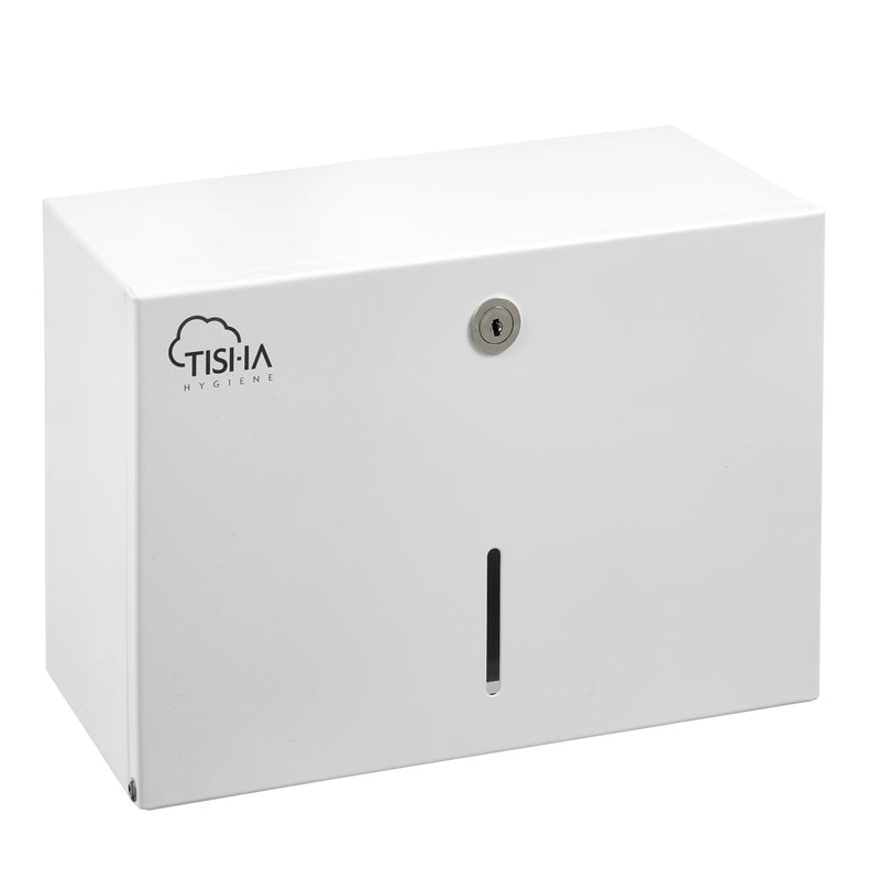 Metal V-Fold Interfold hand towel dispenser white finish