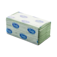 Green recycled V-Fold / Interfold hand towels – folded sheets detail, sustainable hygiene