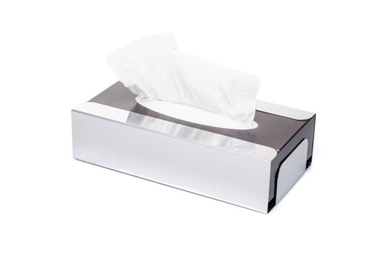 Wall-mounted stainless steel facial tissue dispenser –  mirror finish 