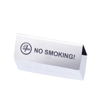 No smoking stainless steel table sign for outdoor seating in pubs