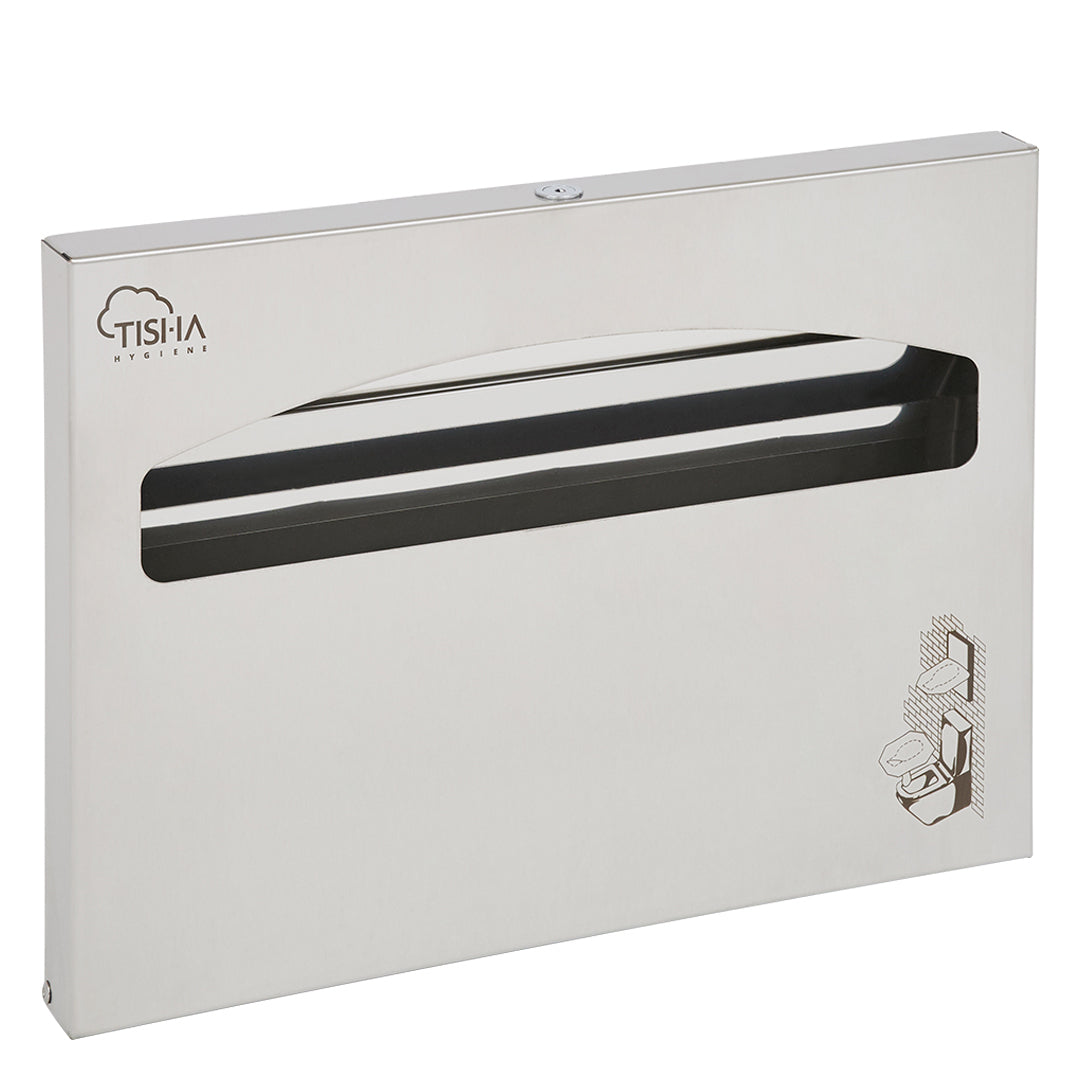 Brushed stainless steel 1/2 fold toilet seat cover dispenser