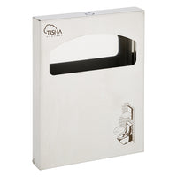 Brushed stainless steel 1/4 fold toilet seat cover dispenser
