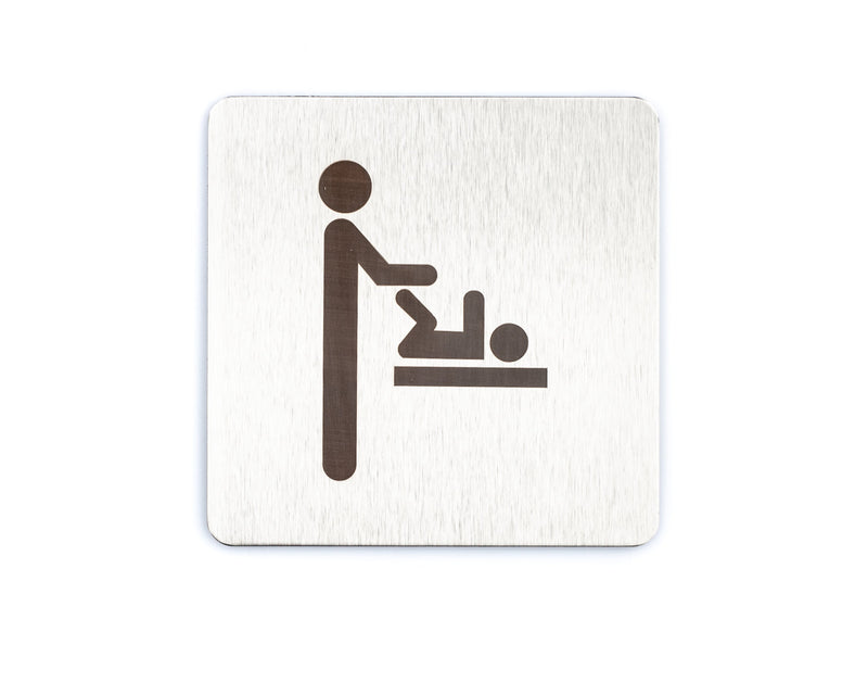 Baby changing facilities sign stainless steel