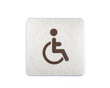 Disabled toilet sign stainless steel self-adhesive