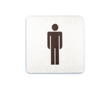 Stainless steel male toilet door sign self-stick