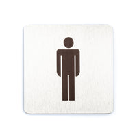 Stainless steel male toilet door sign self-stick
