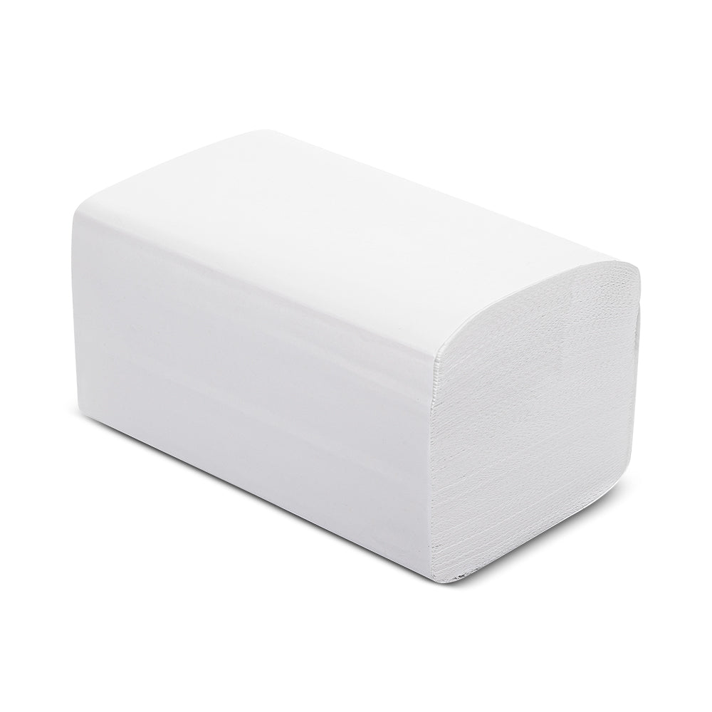White V-Fold / Interfold hand towels – dispenser ready, ideal for offices and clinics
