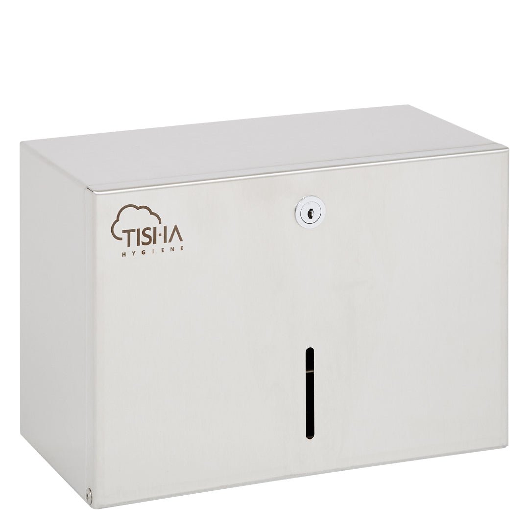 Stainless steel V-Fold / Interfold hand towel dispenser brushed finish