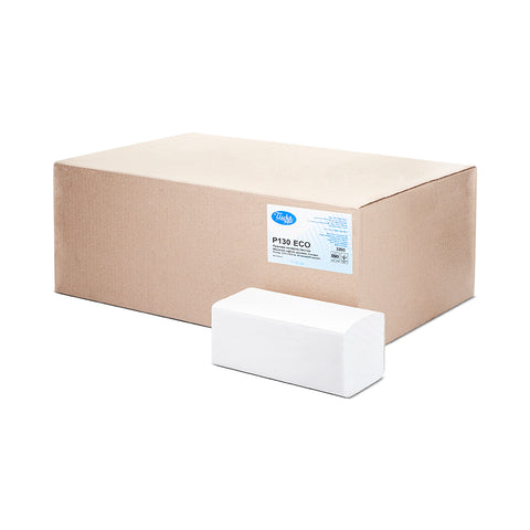 White recycled V-Fold / Interfold hand towels – front view, eco-friendly and absorbent