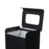 Waste Bin 57L With Cover Metal Black